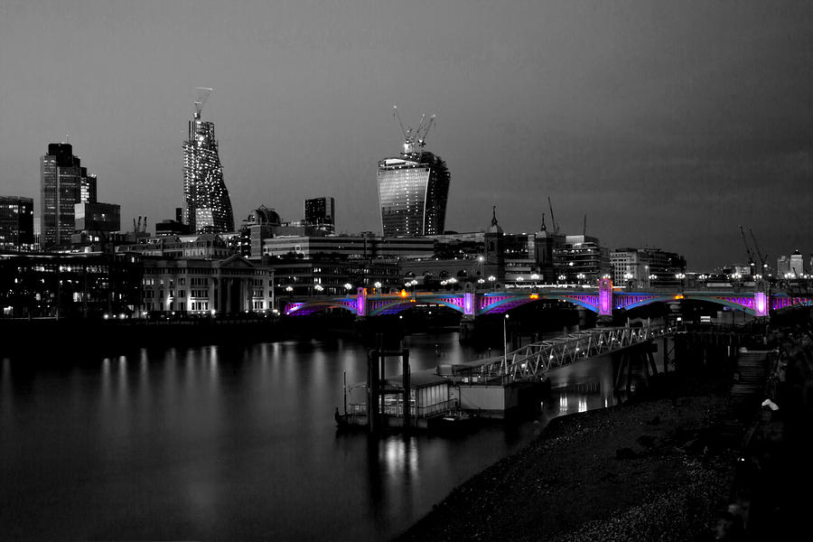 London Thames Bridges BW Photograph by David French