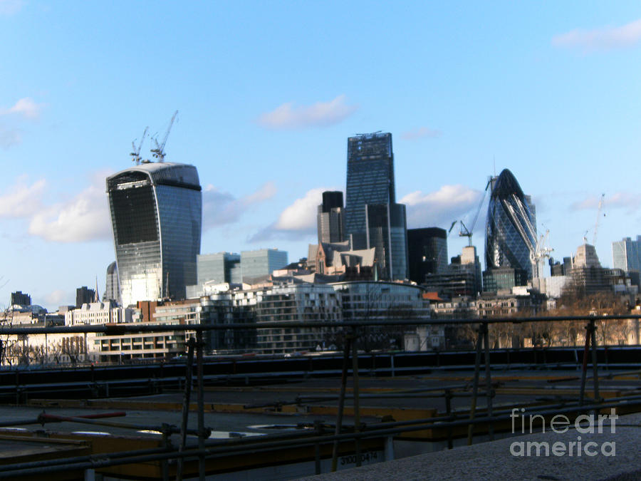 London Skyline Painting - London The City - The Financial District by Mudiama Kammoh