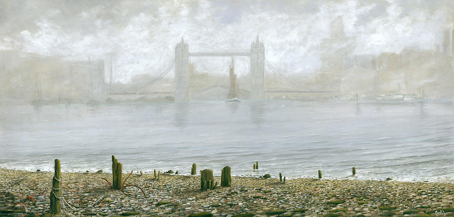 London Painting - London Tower Bridge at Low Tide by Eric Bellis