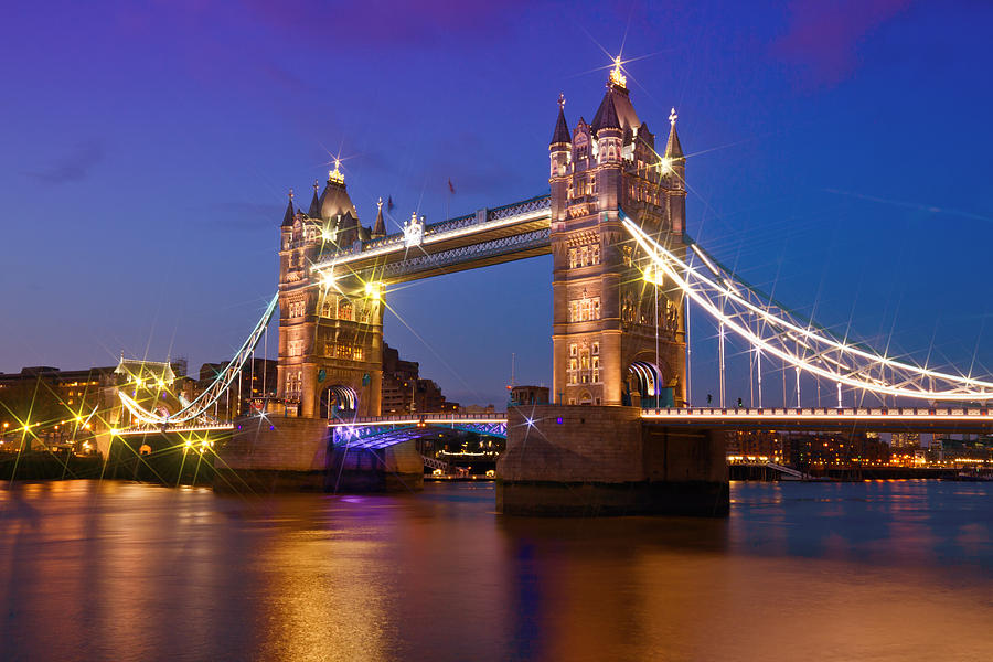 London - Tower Bridge During Blue Hour Photograph by ...