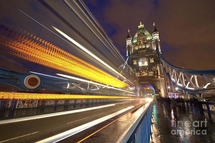 London Tower Bridge Lite Trails Photograph by Yhun Suarez