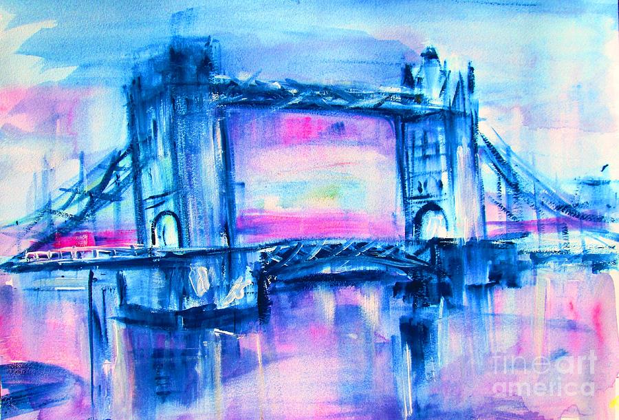London tower bridge  Painting by Mary Cahalan Lee - aka PIXI