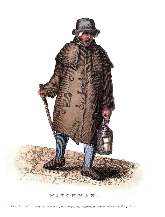 London Watchman, 1820 Drawing by Granger