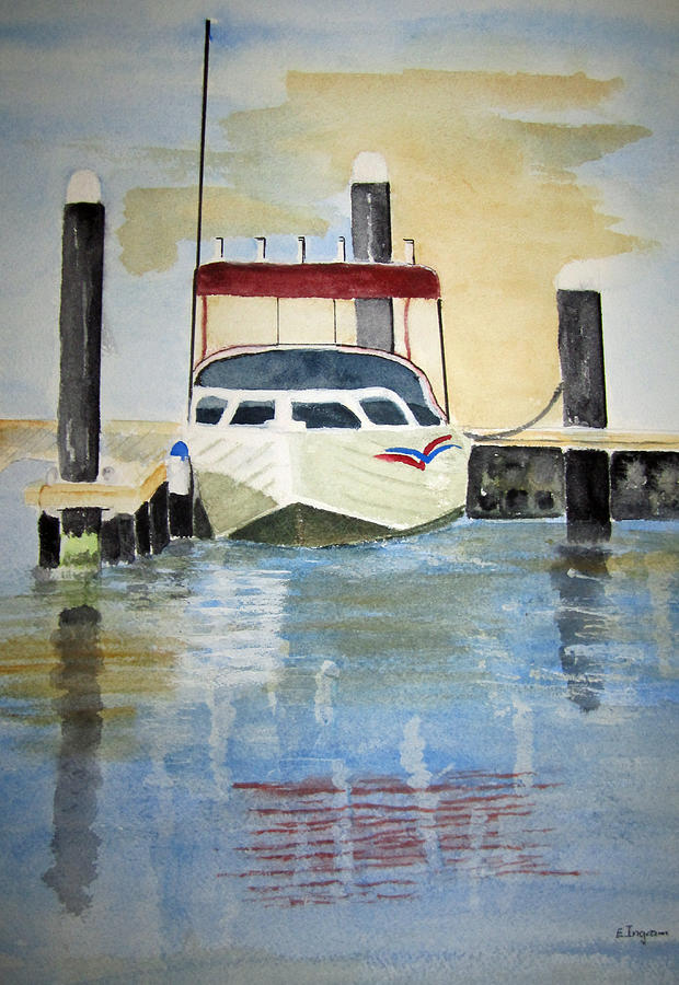 Lone Boat Painting by Elvira Ingram