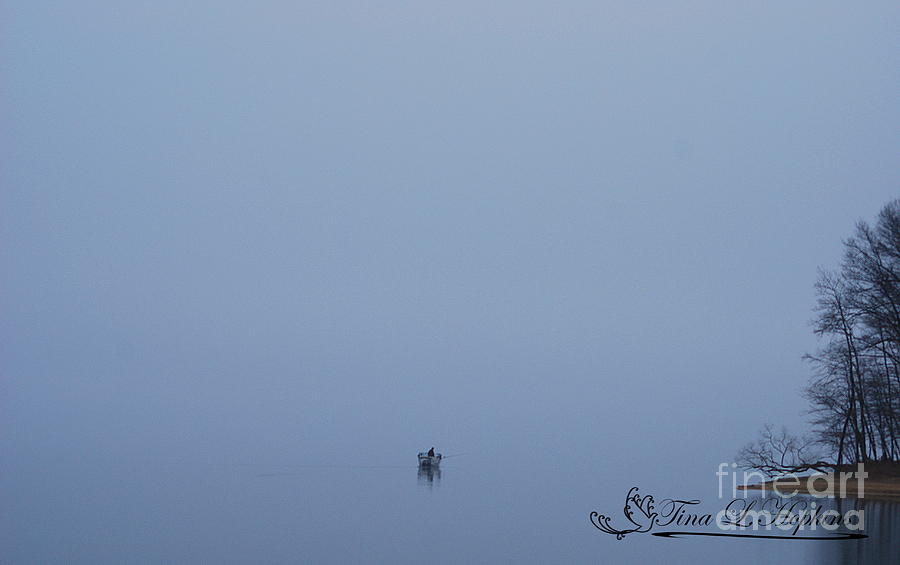 Lone Boater in Misty Fog 20120316_41a Photograph by Tina Hopkins
