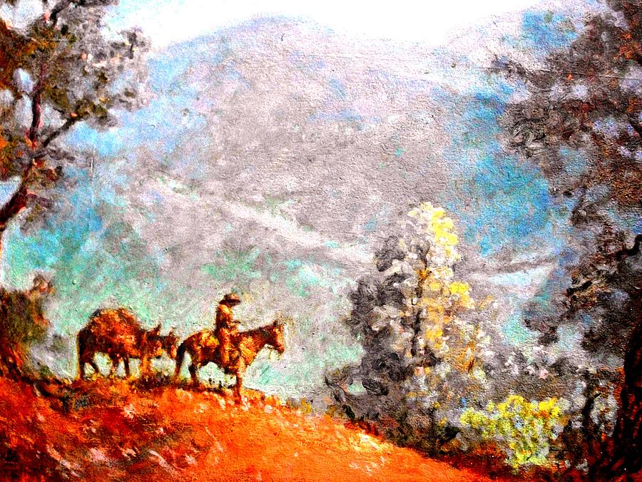 Lone Cowboy on Horse Painting by Henry Goode - Fine Art America