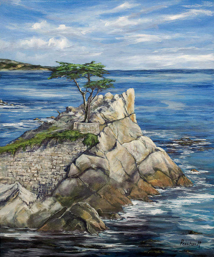 Lone Cypress a Portrait Painting by Lisa Reinhardt