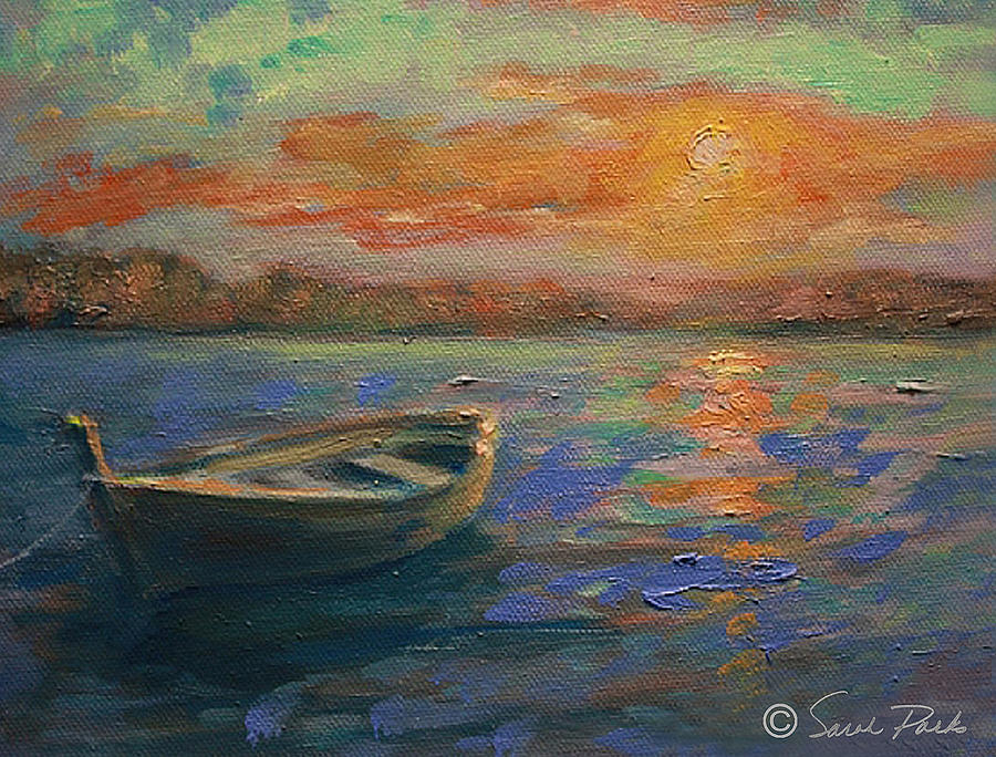 Lone Dinghy Painting by Sarah Parks