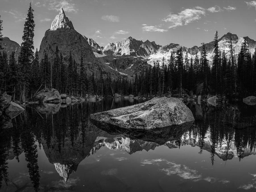 Lone Eagle Peak Black and White Photograph by Aaron Spong