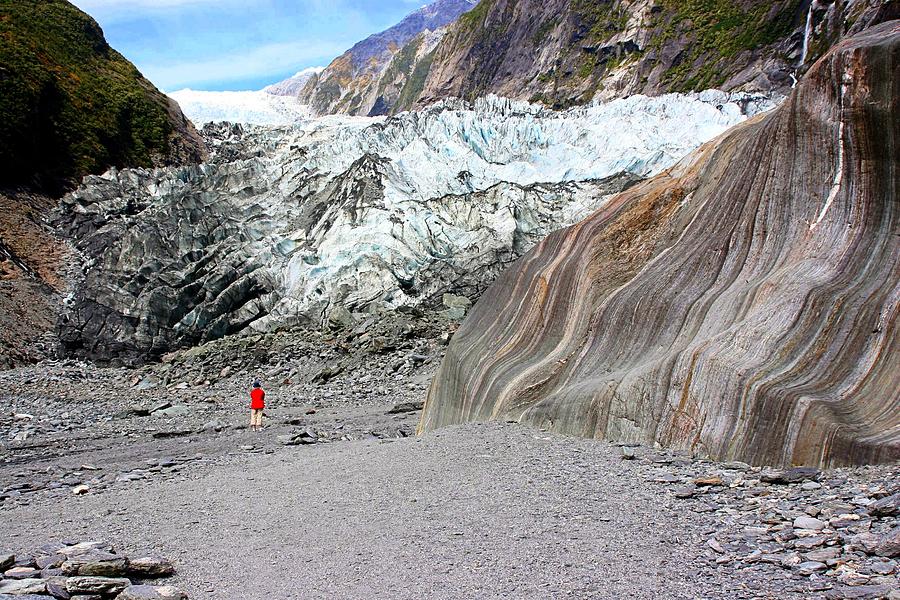 Lone Figure at Franz Joseph Glacier by David Rich Lone Figure at Franz Joseph Glacier by David Rich