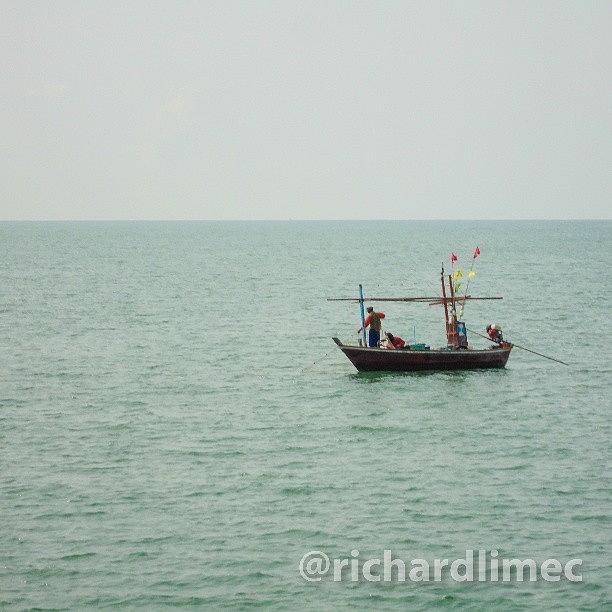 Boat Photograph - Lone Fishing Boat.  #2013 #march by Richard Lim