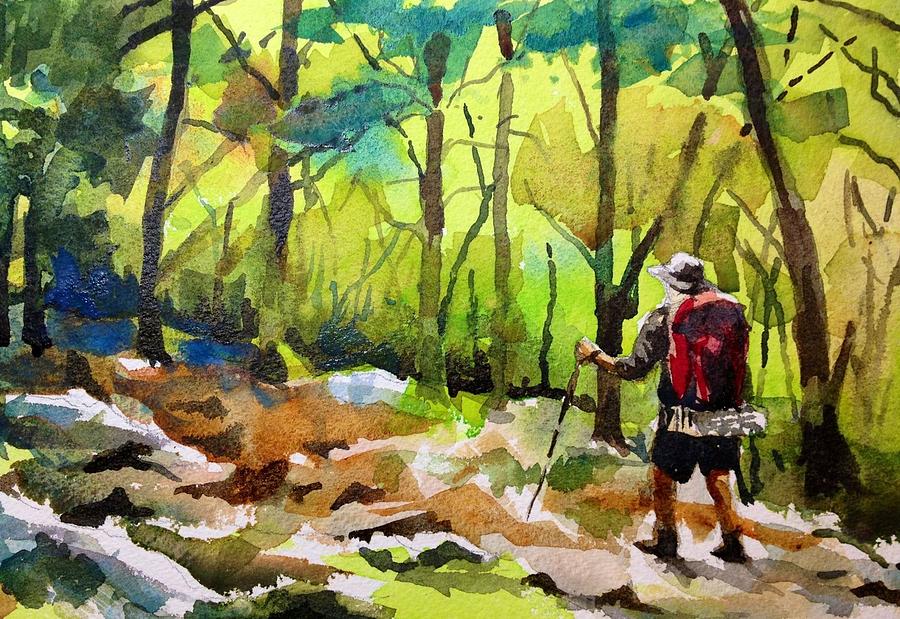 Lone Hiker Painting