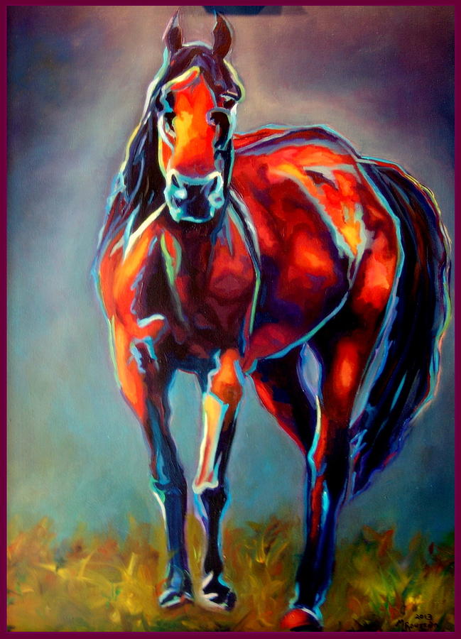 Lone Horse Painting by MarvL Roussan