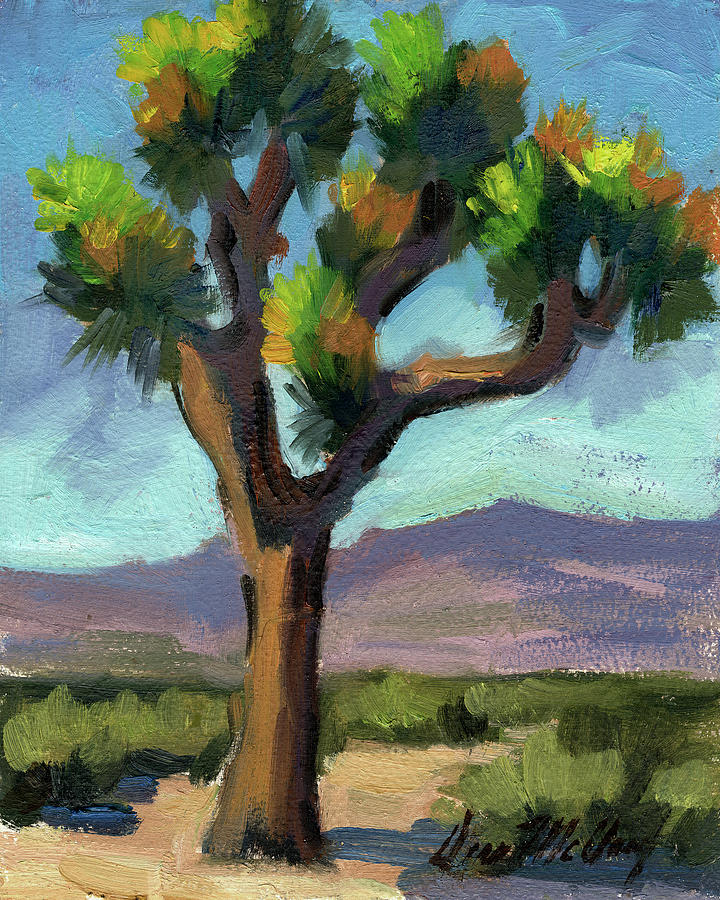 Lone Joshua Tree Painting by Diane McClary