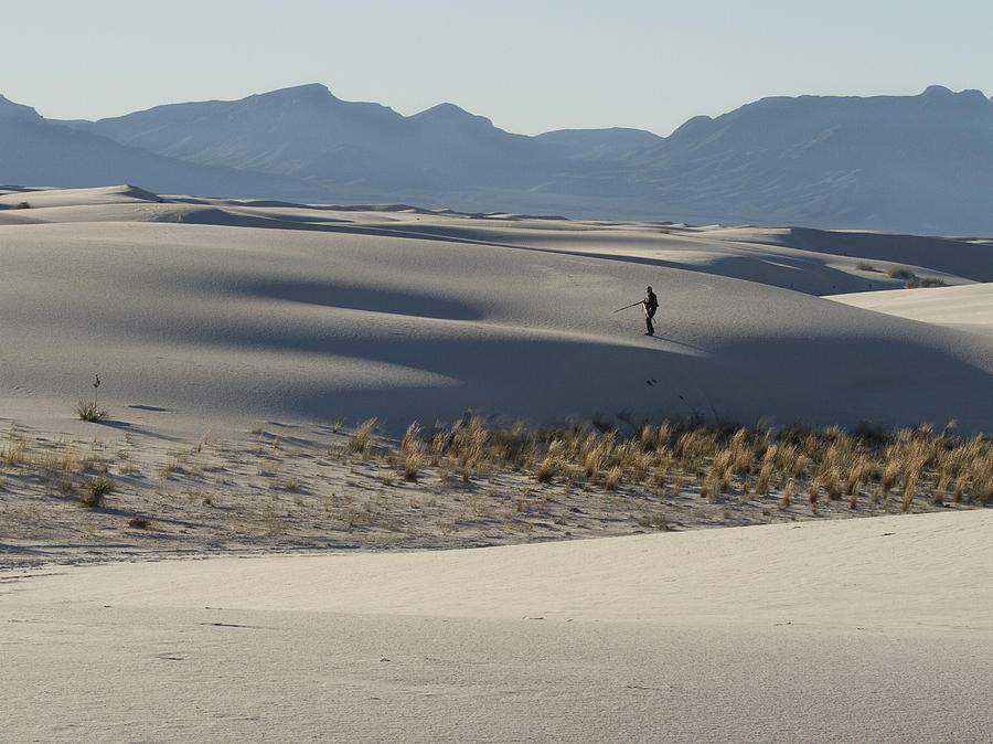 Lone Photographer at White Sands Photograph by Jean Noren