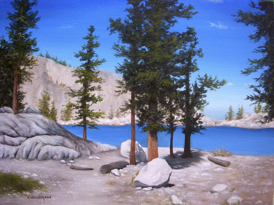 Lake Painting - Lone Pine Lake by Francine Henderson Lake Painting - Lone Pine Lake by Francine Henderson