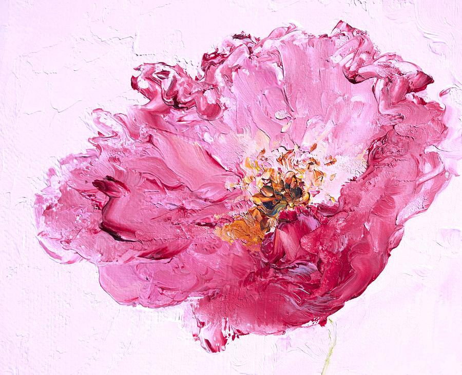 Lone Pink Poppy Painting by Jan Matson