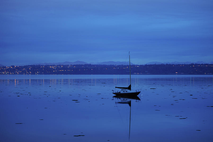 Lone Sailboat Photograph by Aaron Mccoy
