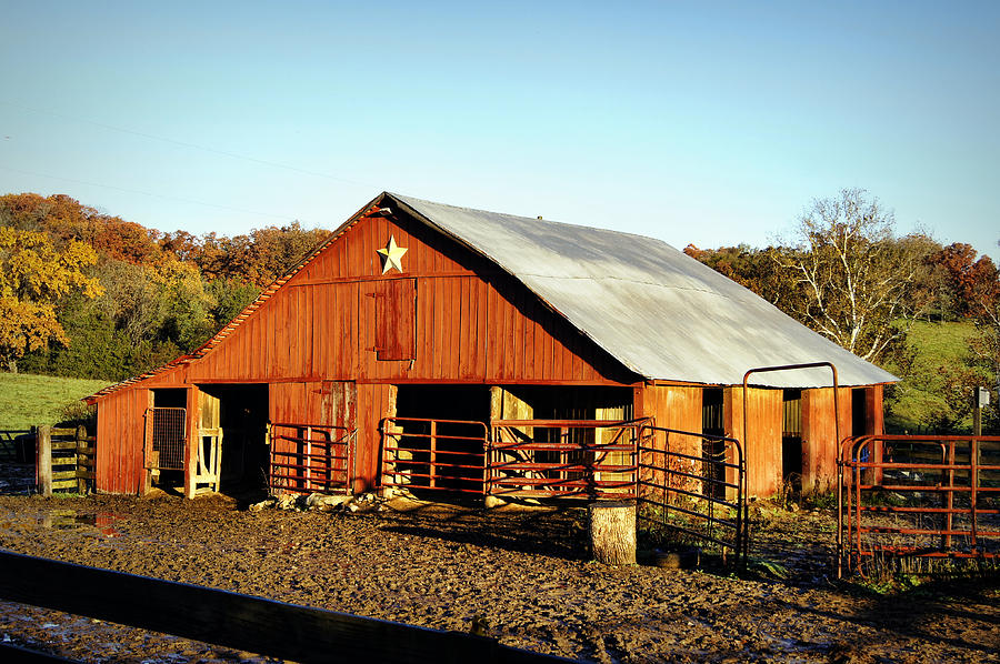 Fall Photograph - Lone Star Barn by Cricket Hackmann