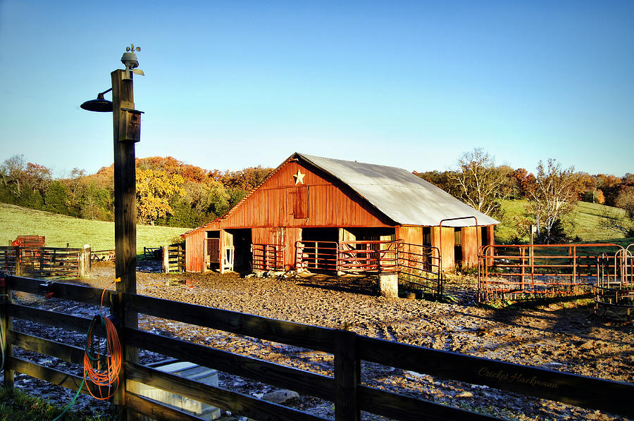 Fall Photograph - Lone Star Barn II by Cricket Hackmann