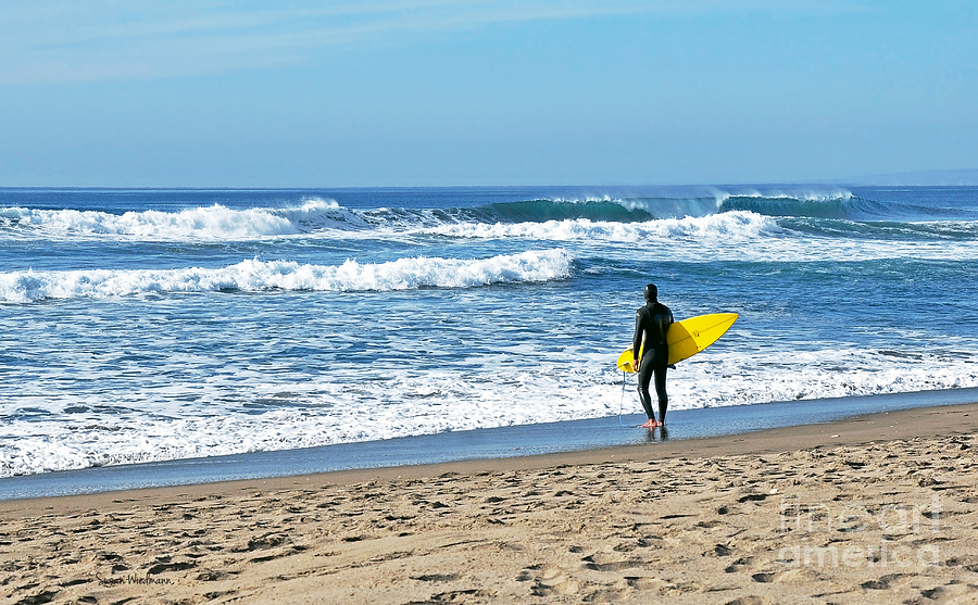 Beach Photograph - Lone Surfer by Susan Wiedmann