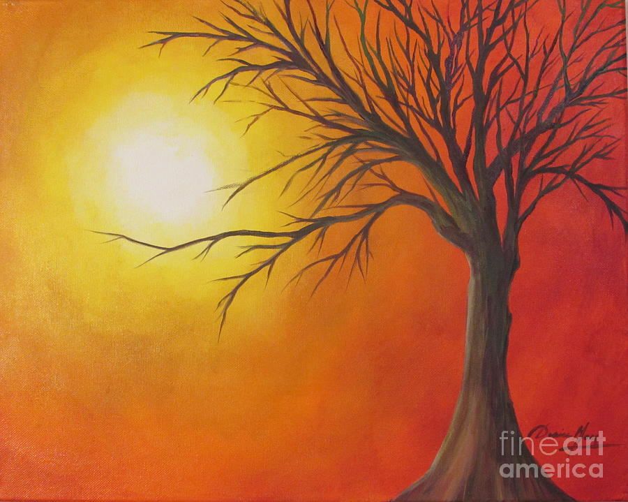 Nature Painting - Lone Tree by Denise Hoag