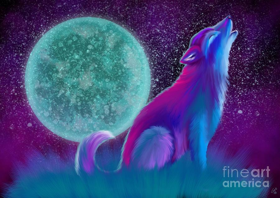 Lone Wolf Howling Painting by Nick Gustafson