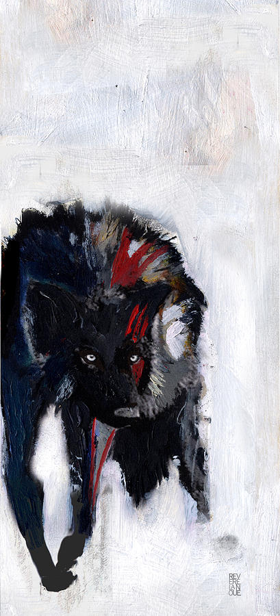 Lone wolf Painting by Revere La Noue