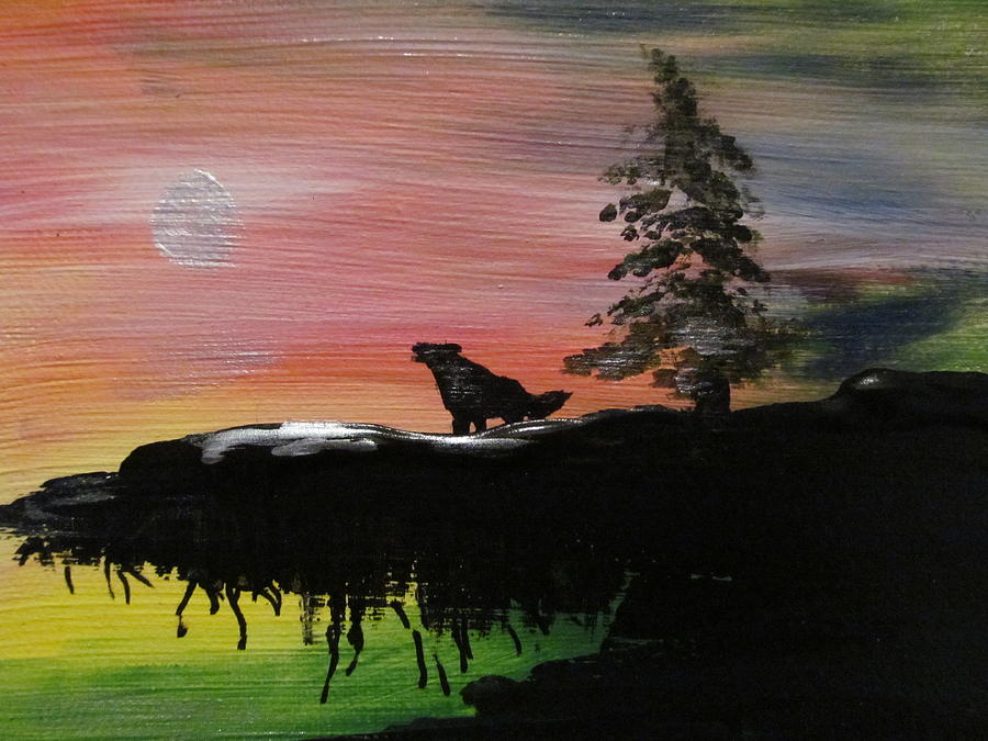 Lone Wolf Painting by Susan Voidets