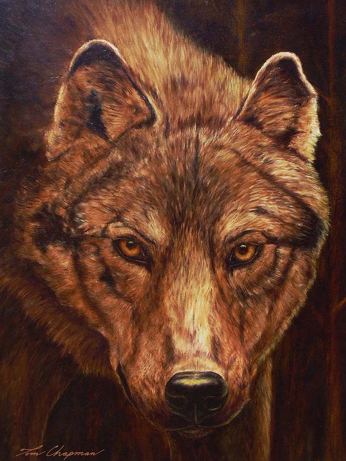 Lone Wolf Painting by Tom Chapman
