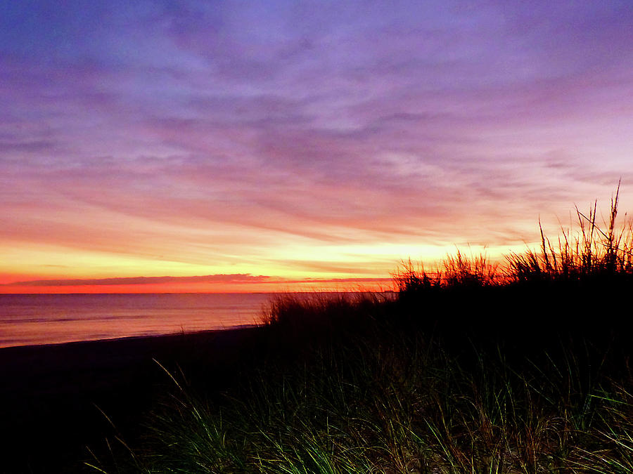 Sunset Photograph - Lonely Beach at Sunrise Norfolk VA by Susan Savad