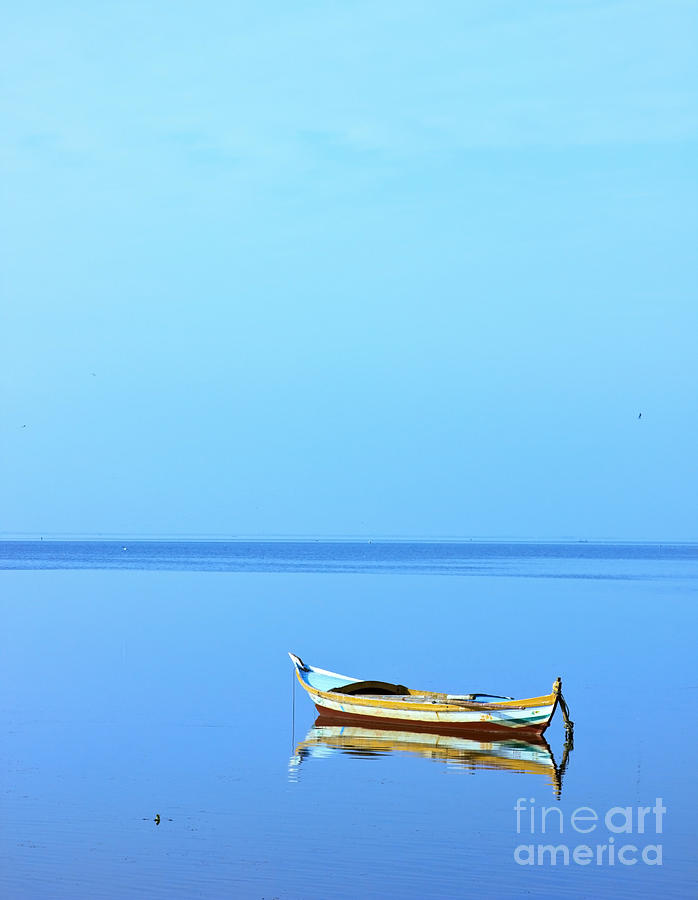 Summer Photograph - Lonely boat by Mohamed Elkhamisy