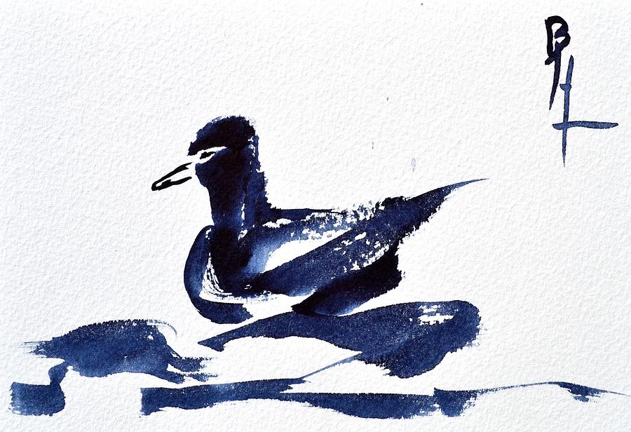 Lonely Duck Painting by Beverley Harper Tinsley