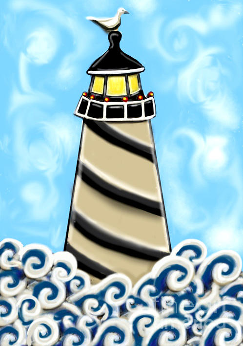 Lonely Lighthouse Painting by Cynthia Snyder