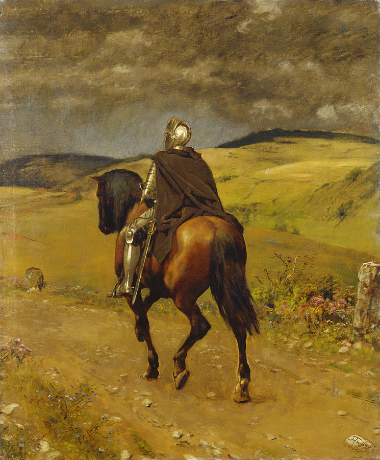 Hans Thoma Painting - Lonely ride by Hans Thoma