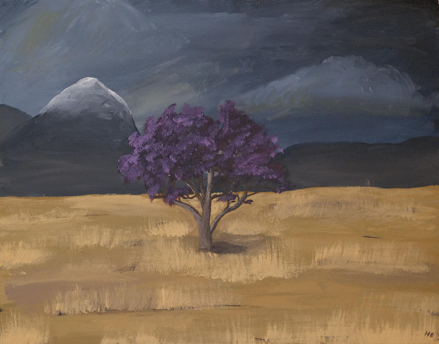 Lonely Tree Painting by Heather Eaton