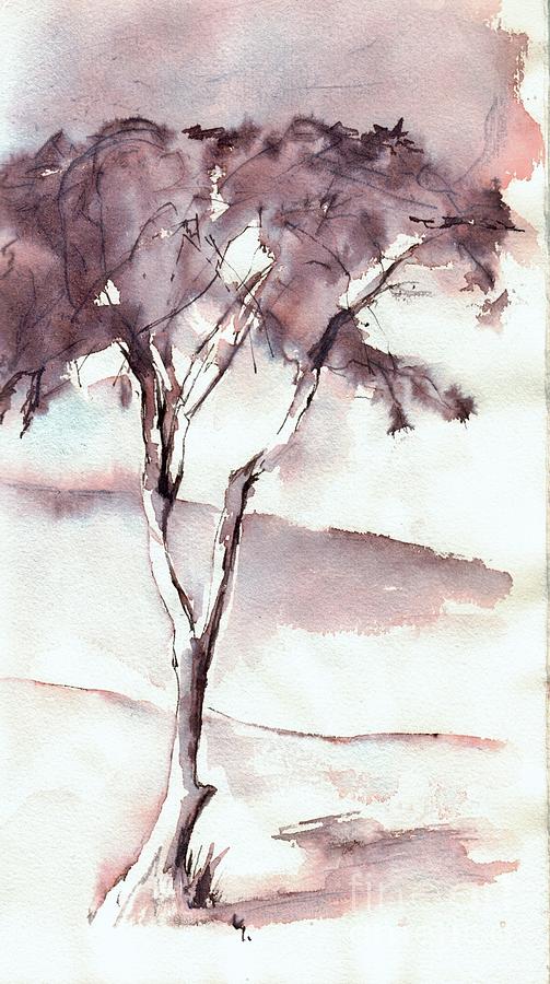 Lonely tree Drawing by Karina Plachetka