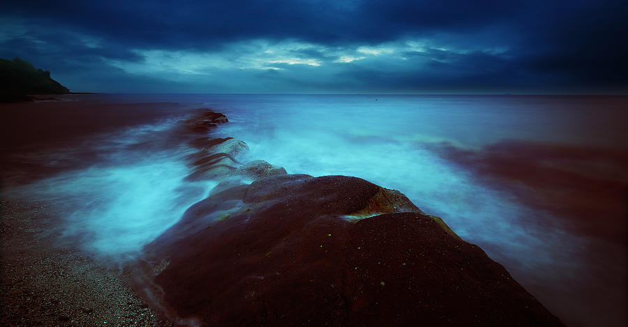 Lonely Twilight Tide Photograph by Afrison Ma