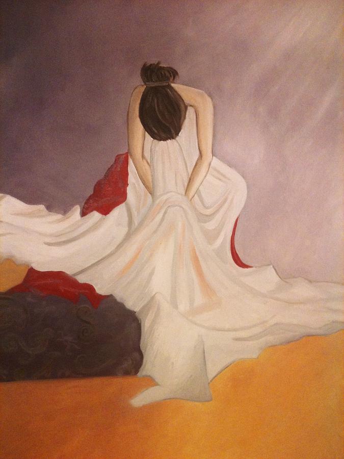 Lonely Woman Painting by Maya N