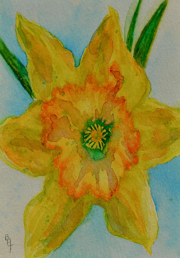 Lonesome Daffodil Painting by Beverley Harper Tinsley