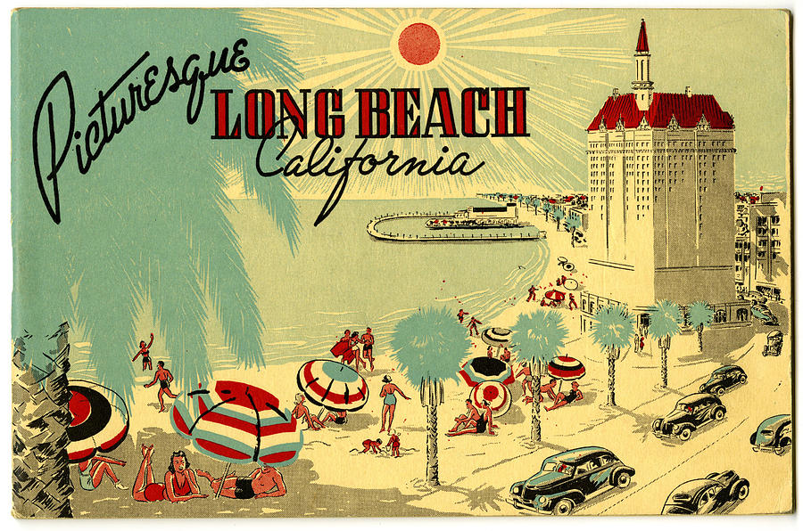 Long Beach Digital Art - Long Beach 1946 by Georgia Clare