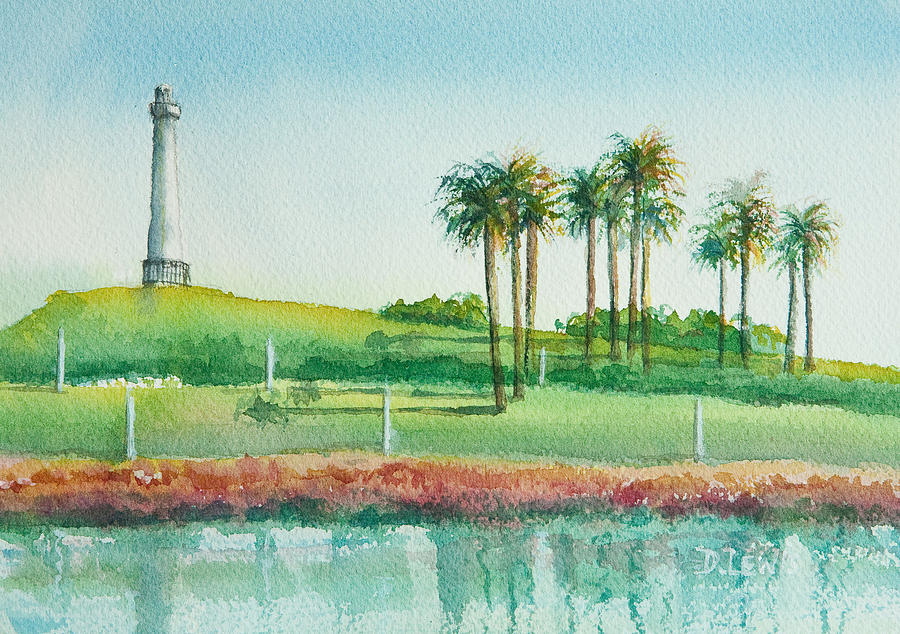 Long Beach Lighthouse Painting by Debbie Lewis