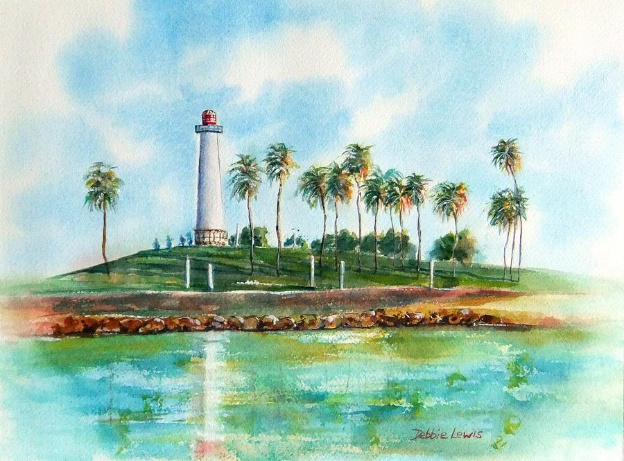 Long Beach Lighthouse  version 2 Painting by Debbie Lewis