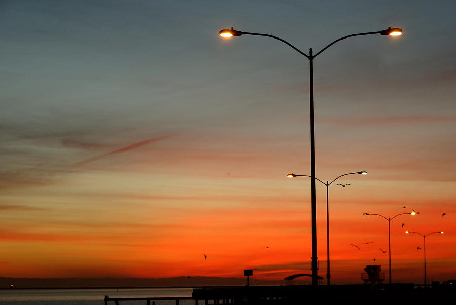 Long Beach Sunrise Photograph by Chris Bavelles