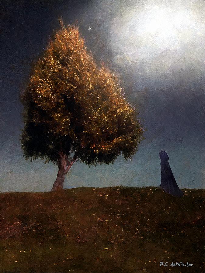Tree Painting - Long Black Veil by RC DeWinter