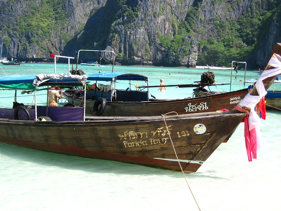 Boat Photograph - Long Boat Tour - Phi Phi Island - 0113101 by DC Photographer
