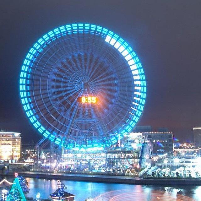 Skyline Photograph - Long Exposed Wheel #japan #night by Robert Stewart