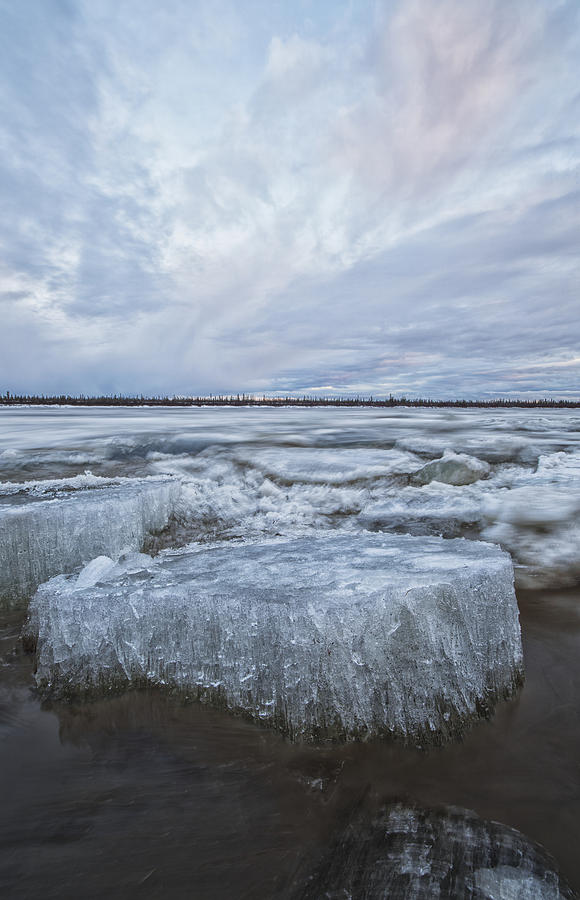 Sunset Photograph - Long Exposure Of The Ice Flowing by Robert Postma