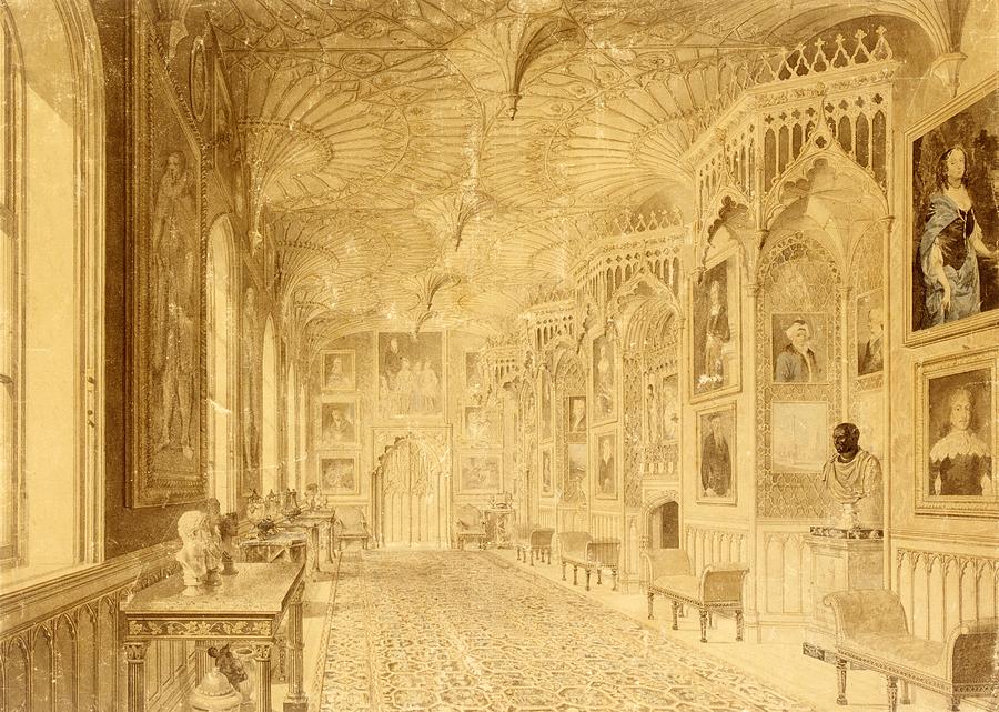 Gothic Painting - Long Gallery At Strawberry Hill by Thomas Sandby