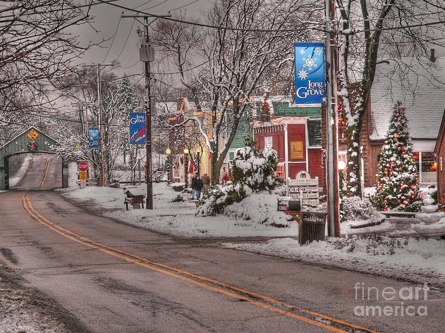 Long Grove in snow Photograph by David Bearden